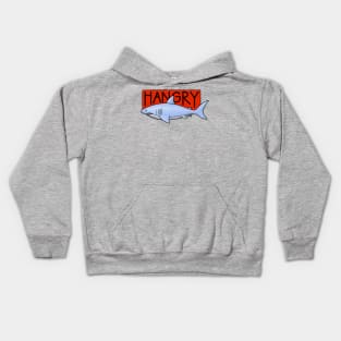 Hangry Shark Blue Kids Hoodie